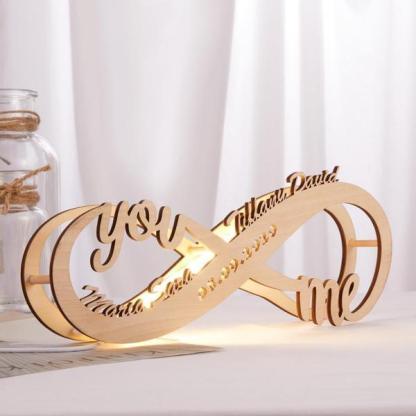Custom Infinity I Love You Night Light Engraved Wood Lamp-Jessemade AU