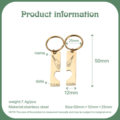 Personalised Couple Pinky Promise Keychain Customised Names & Date Matching Couple Keyring Valentine's Day Gifts For Couples-Jessemade AU