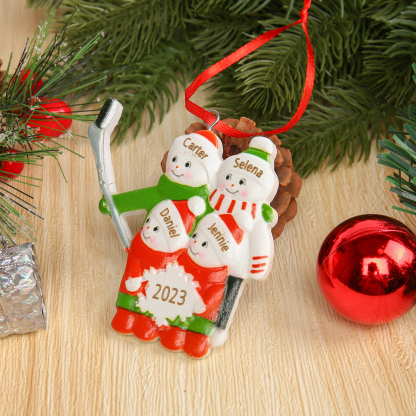 4 Names - Personalised Resin Christmas Ornaments Customised Name & Year Xmas Decor Gifts for Family Friends-Jessemade AU