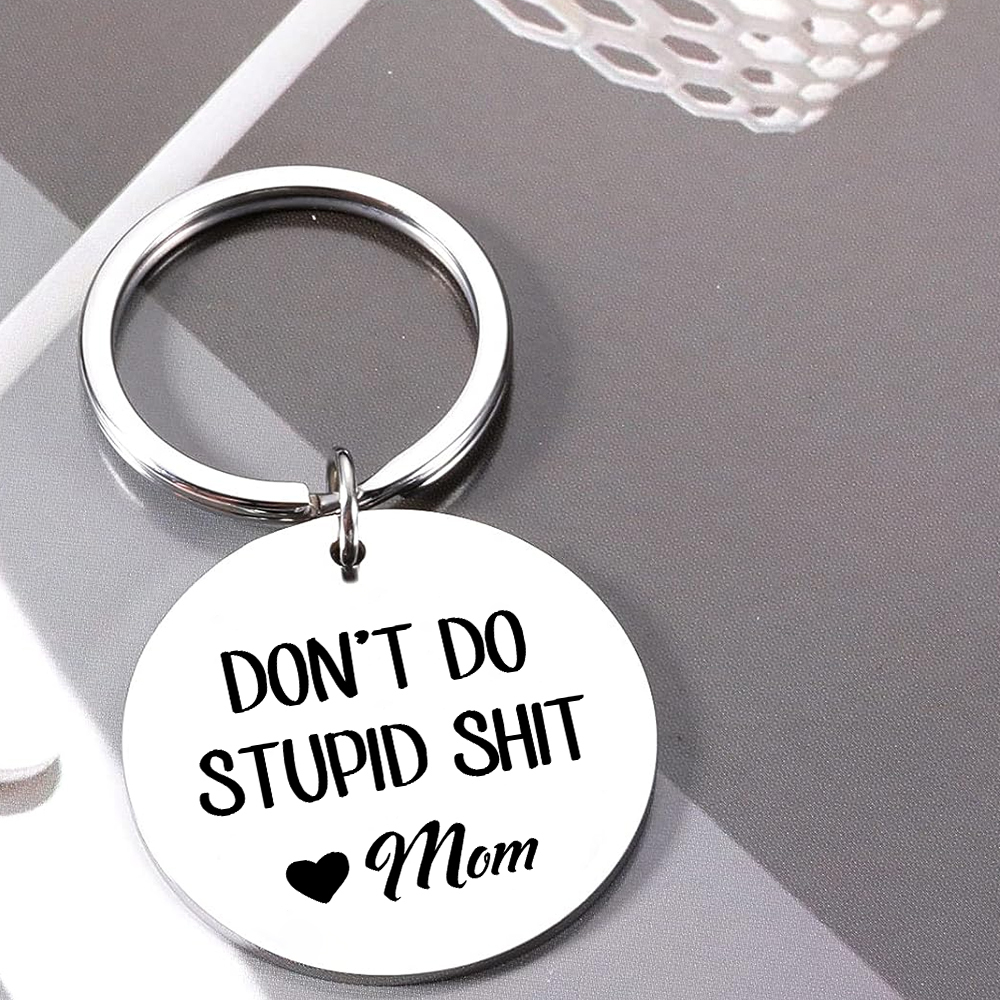 Don't Do Stupid Funny Keychain Custom Text Keyring Personalised Gift For Kids-Jessemade AU