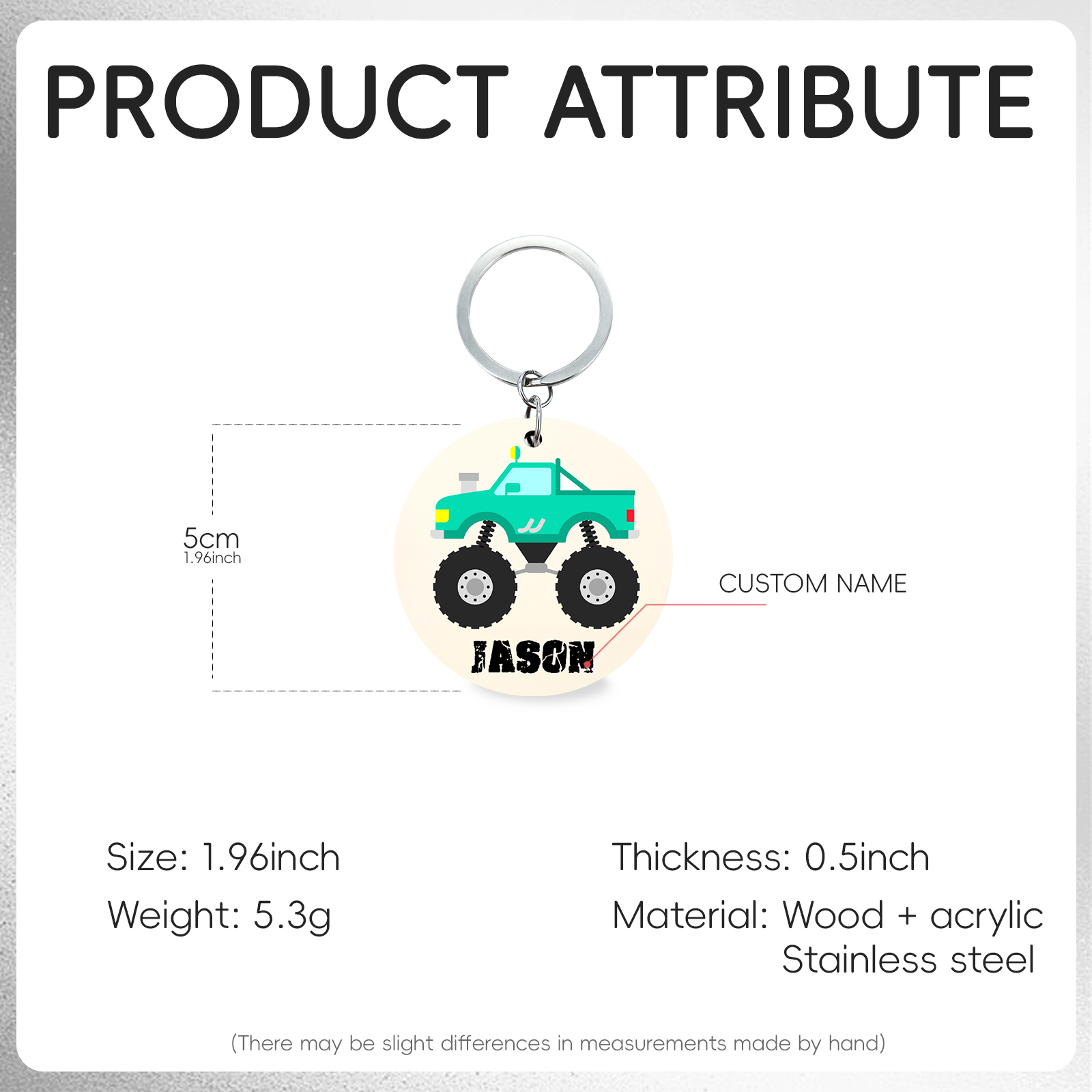 Customised 1 Name Keychain Green Truck Keychain Unique Back-to-School Gift for Kids-Jessemade AU