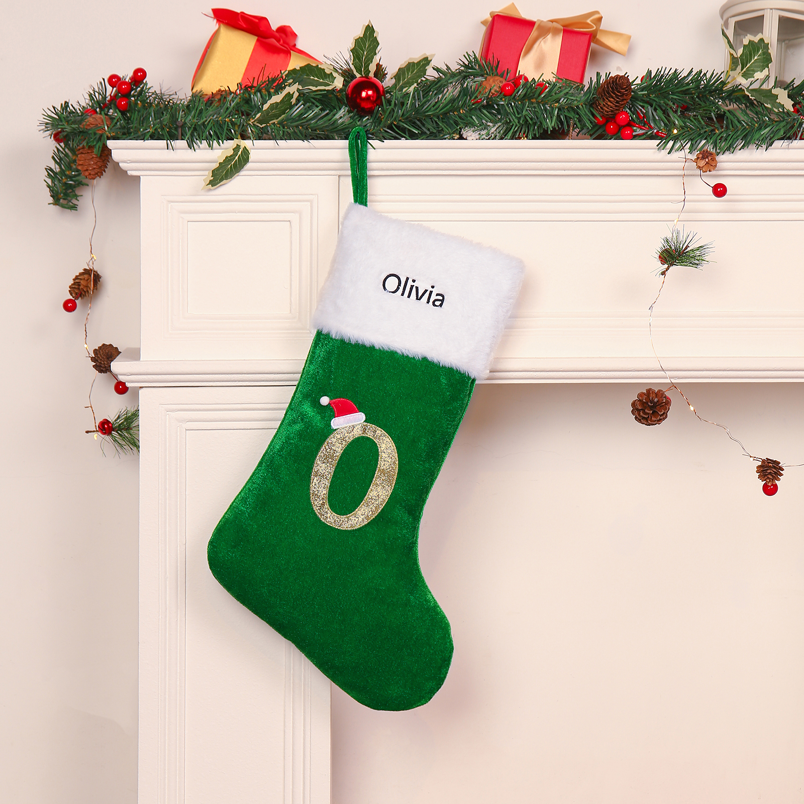 Christmas Letter Stockings Ornaments Custom 1 Name Fireplace Sock Decor Personalised Gifts for Family Friends-Jessemade AU