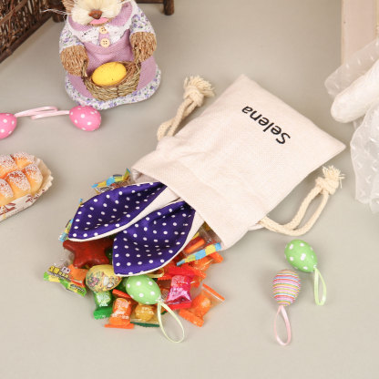 Personalised Bunny Tote Bag Customised with Name Bunny Drawstring Bag Easter Gifts-Jessemade AU