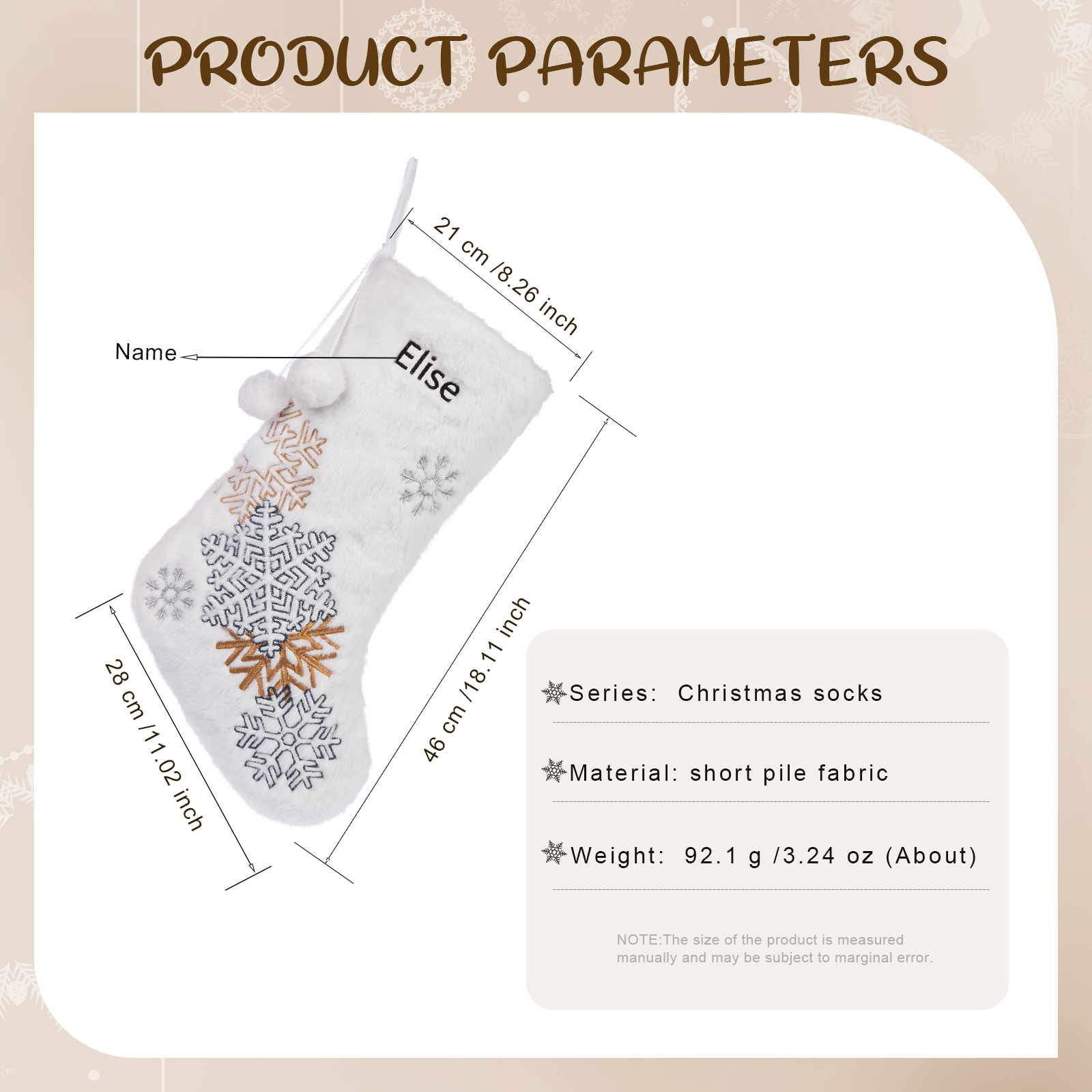 Customised 1 Name Christmas Stocking Ornament Fireplace Decorations Personalised Christmas Gift For Family Friends-Jessemade AU