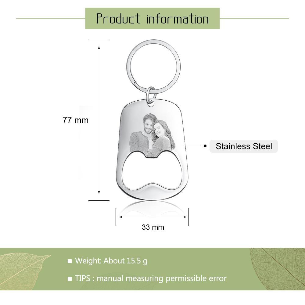Custom Photo Keychain Personalised Bottle Opener Photo Engraved Gift for Father-Jessemade AU