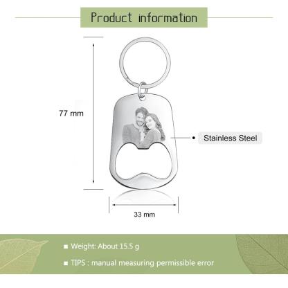 Custom Photo Keychain Personalised Bottle Opener Photo Engraved Gift for Father-Jessemade AU