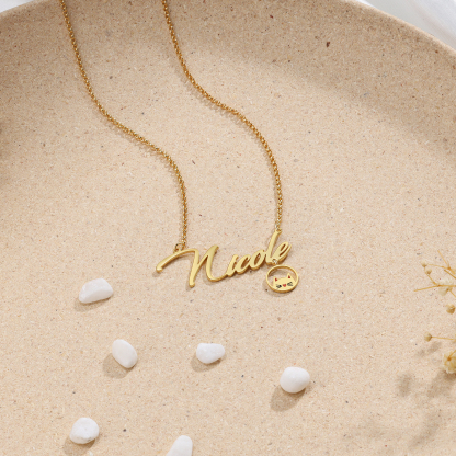 Personalised Cat Necklace Custom 1 Name Necklace Gift For Women-Jessemade AU