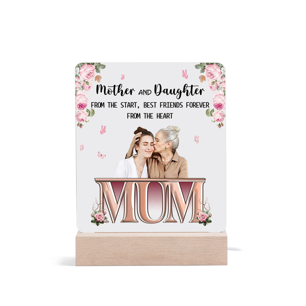 Personalised Photo Night Light Gifts for Mom/Mum - Mother And Daughter From The Start, Best Friends Forever From The Heart -Jessemade AU