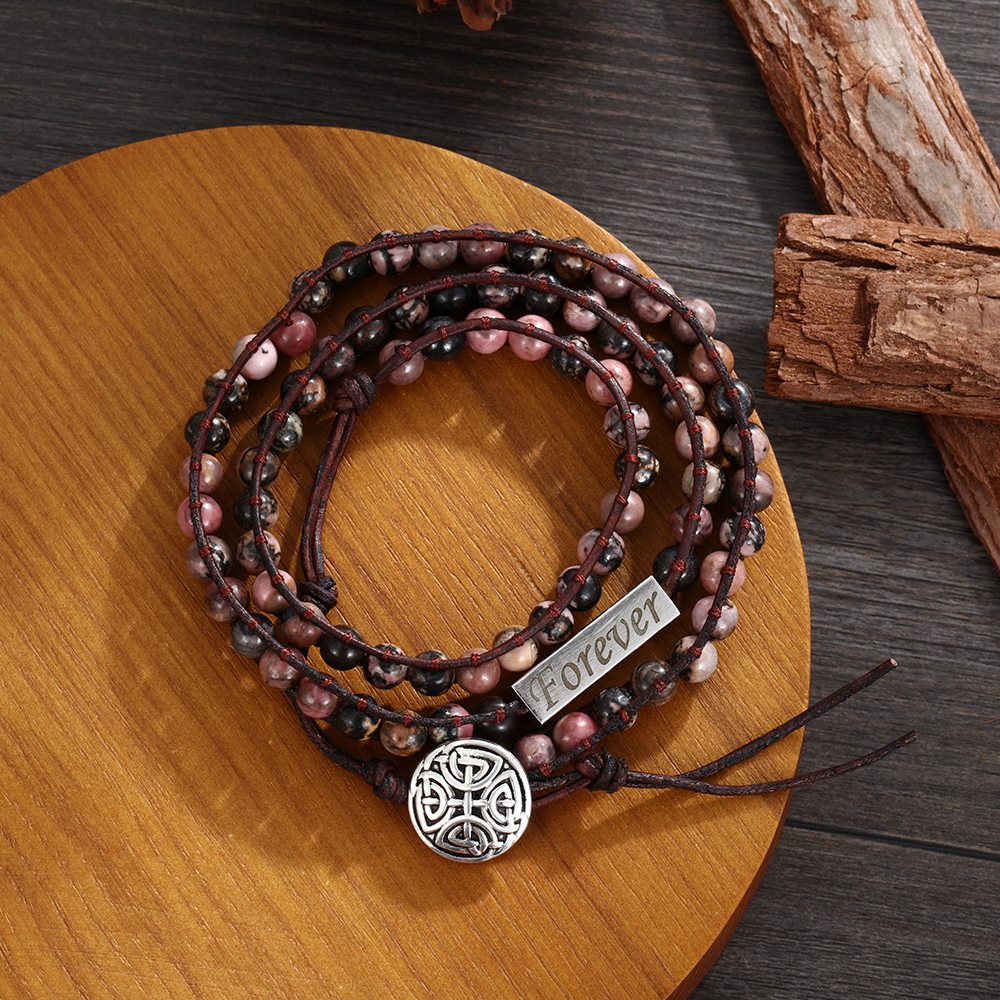 Personalised Multi-loop Stacking Bracelet Round Beads Men's Bracelet Gifts For Him-Jessemade AU