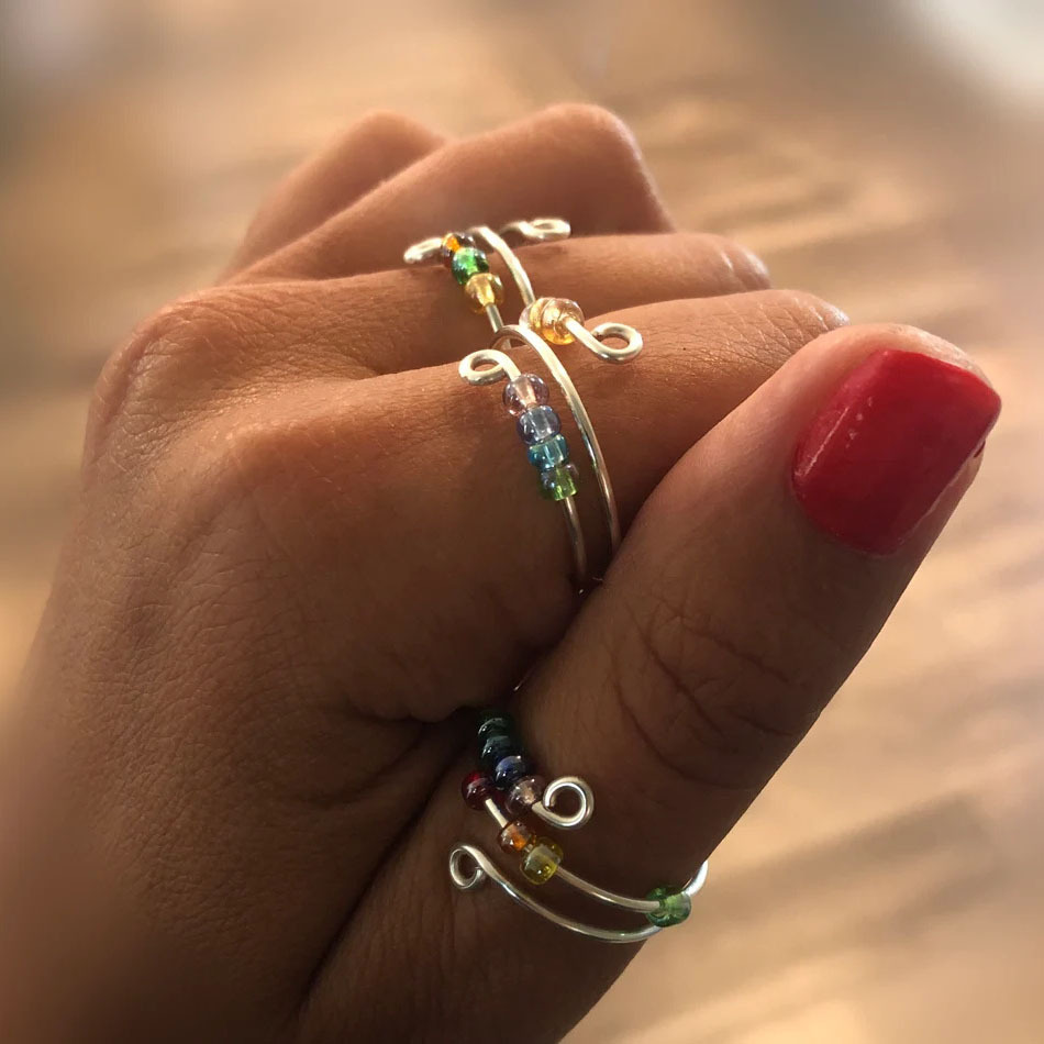 To My Daughter - Drive Away Your Anxiety Layer Coloured Beads Fidget Ring Gifts For Daughter-Jessemade AU