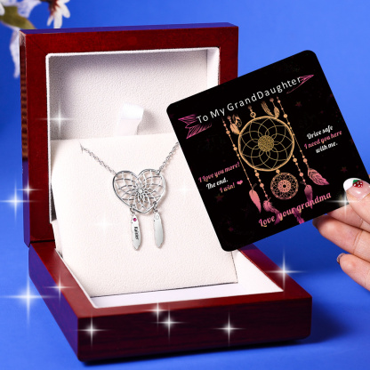 Personalised Dream Catcher Necklace With Birthstones Custom 1 Name Necklace Gifts For Her-Jessemade AU