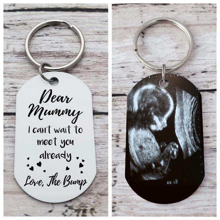 Personalised Photo Keychain Pregnant Newborn Keychain Gifts for Mommy/Mummy - I Can't Wait To Meet You Already-Jessemade AU
