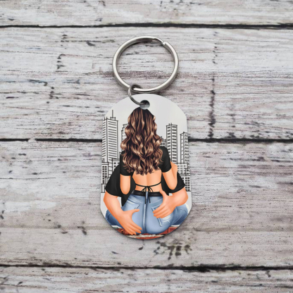 Personalised Keychain Custom Name for Couple "Drive Safe I Need You Here with Me" Valentine's Day Gift-Jessemade AU
