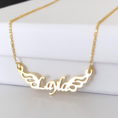 Personalised Wings Necklace Custom 1 Name Necklace Gift For Her-Jessemade AU