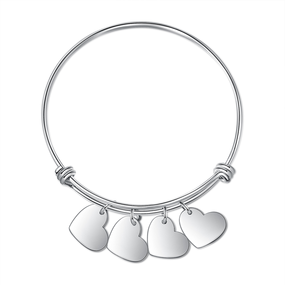 Jessemade Personalised 4 Names-Hearts Bracelet For Her-Jessemade AU