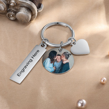 Personalised Photo Keychain Custom Text Keychain Stainless Steel Gifts For Him/Her-Jessemade AU