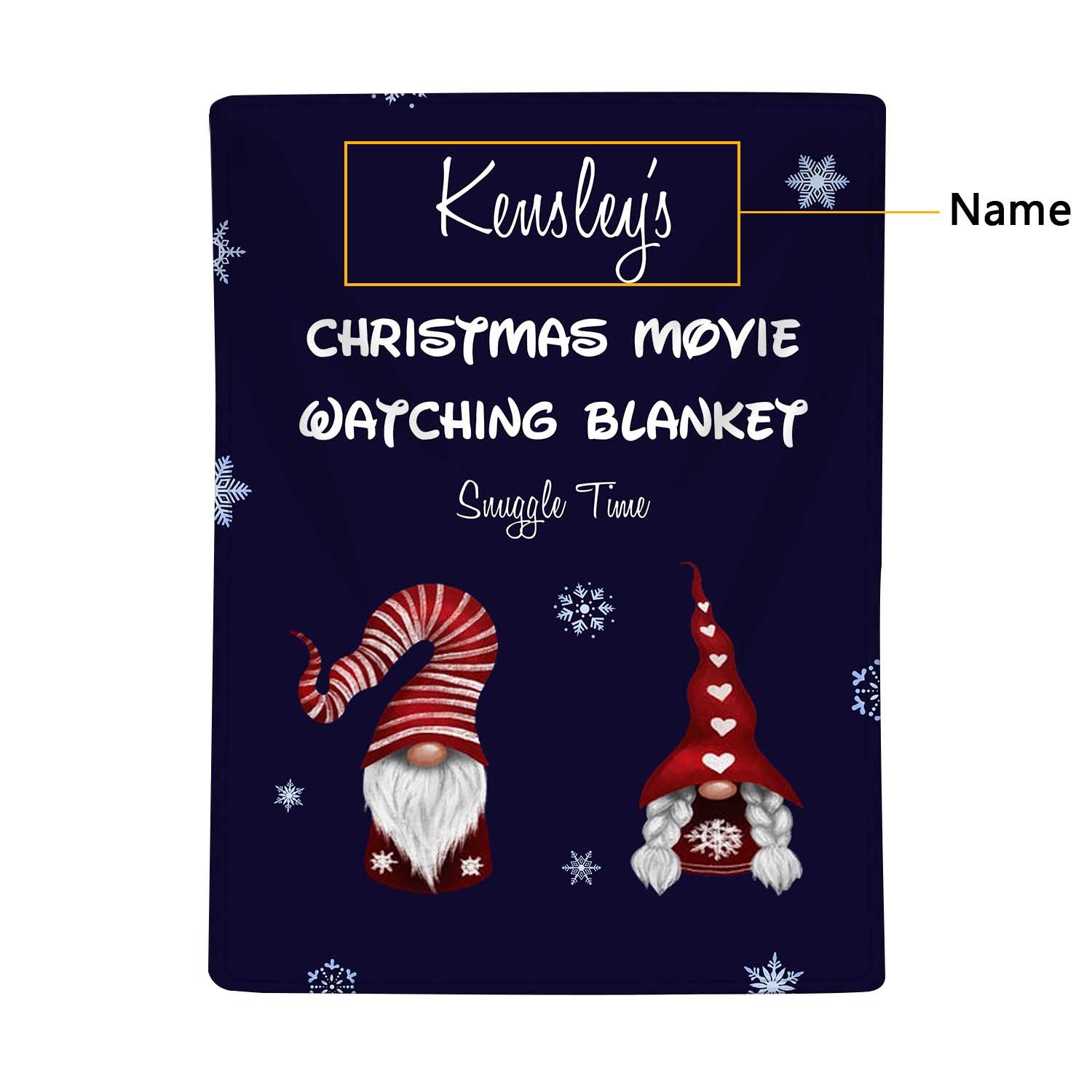 Personalised Christmas Movie Blanket Custom 1 Name Blanket Christmas Gift for Family Friends - Christmas Movie Watching Blanket-Jessemade AU