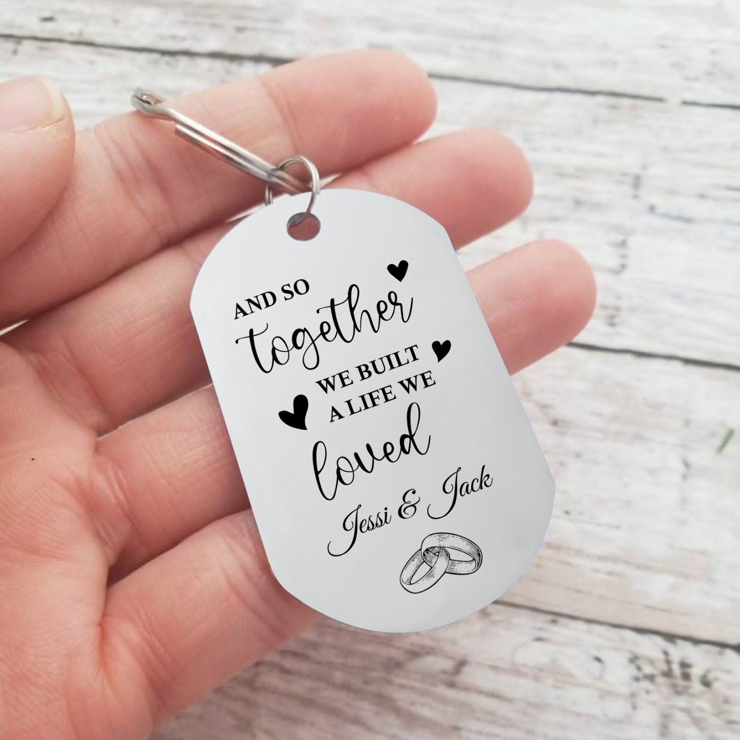 Personalised Photo Keychain for Couple "AND SO TOGETHER WE BUILT A LIFE WE LOVED" Valentine's Day Gift-Jessemade AU