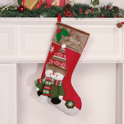 Personalised Christmas Stockings Ornaments Custom 1 Name Christmas Socks Gifts for Family Friends-Jessemade AU