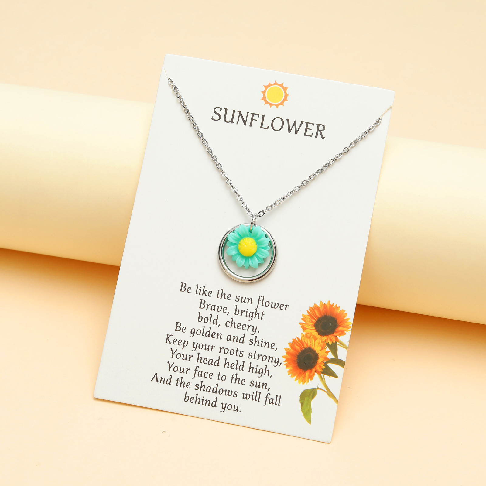 Sunflower Necklace Adjustable Best Friend Gift for Her-Jessemade AU