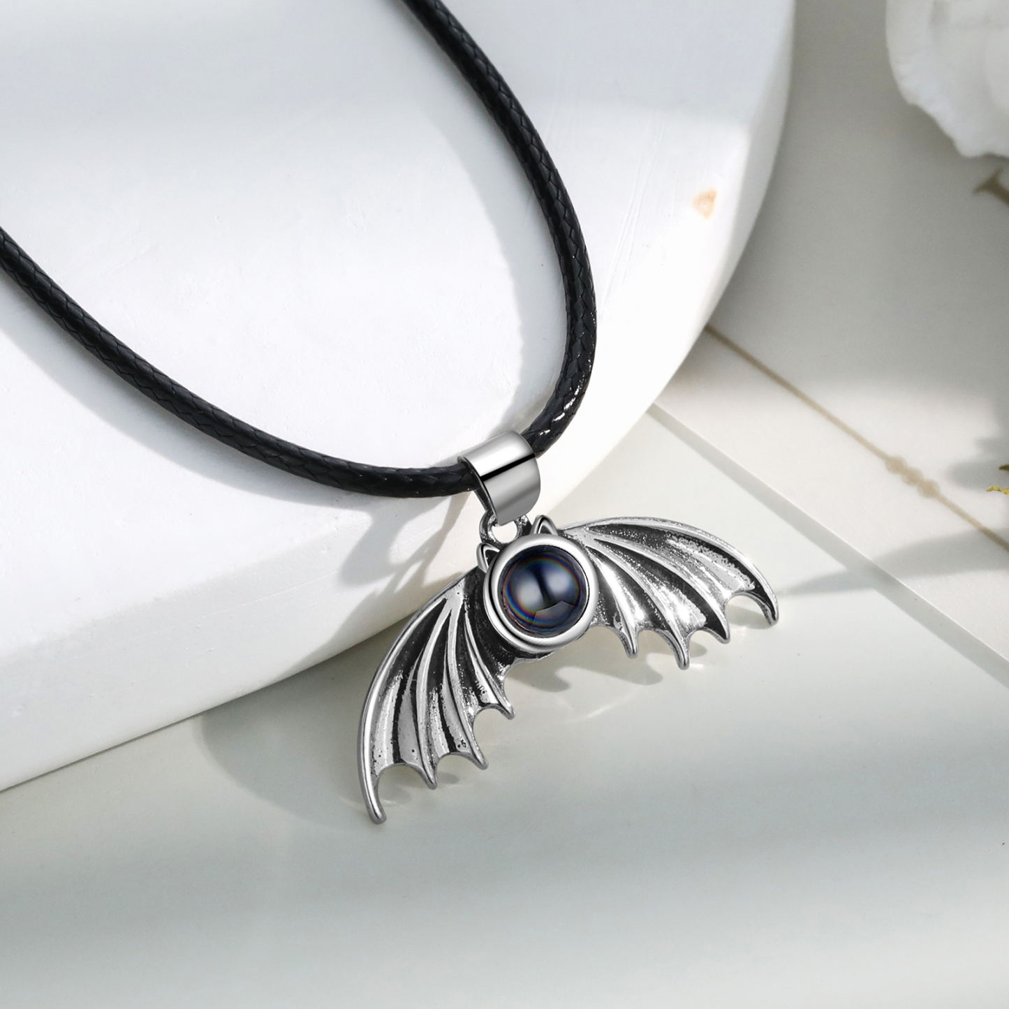 Personalised Wing Pendant Couple Necklace Set Custom Photo Projection Necklace Romantic Gifts For Him/Her-Jessemade AU