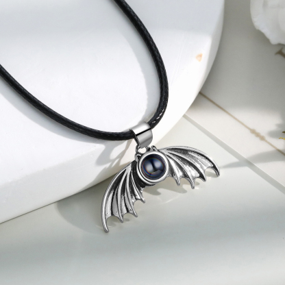 Personalised Wing Pendant Couple Necklace Set Custom Photo Projection Necklace Romantic Gifts For Him/Her-Jessemade AU