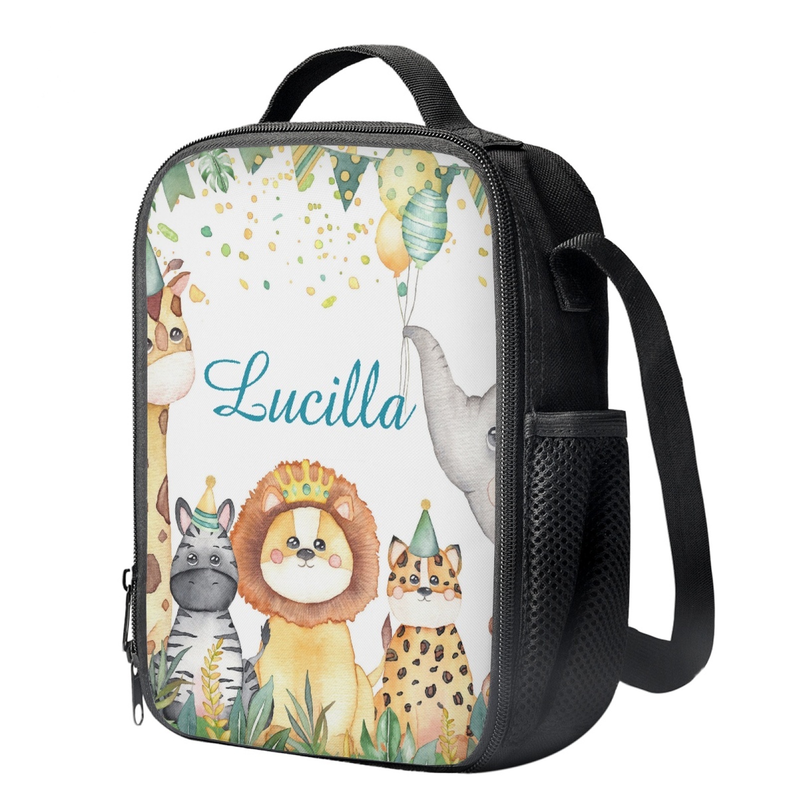 Custom Name Lunch Bag Personalised Cartoon Animals Lunch Box  Gifts for Kids-Jessemade AU