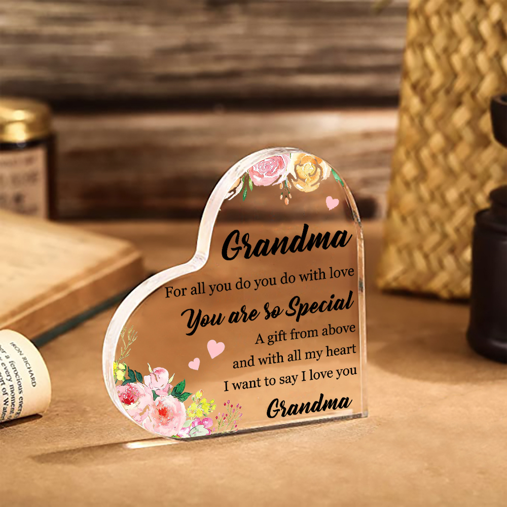 Grandma Gifts from Grandchildren Acrylic Heart Keepsake for Grandma - You are so Special-Jessemade AU