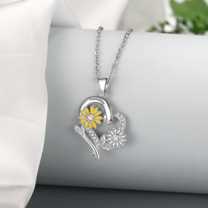 Personalised April Birthflower Necklace With Birthstones Custom 1 Name Necklace For Her-Jessemade AU