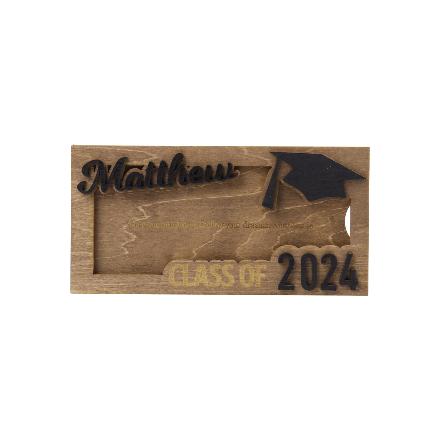 Class of 2024 Personalised Graduation Cash Clip Custom Name & Text Cash Box Creative Gifts for Her/Him-Jessemade AU