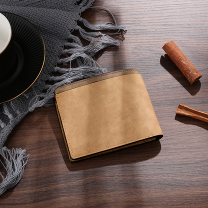 Best Dad Ever - Custom 3 Names & 1 Text Billfold Wallet Personalised Fist Bump Men's Leather Wallet