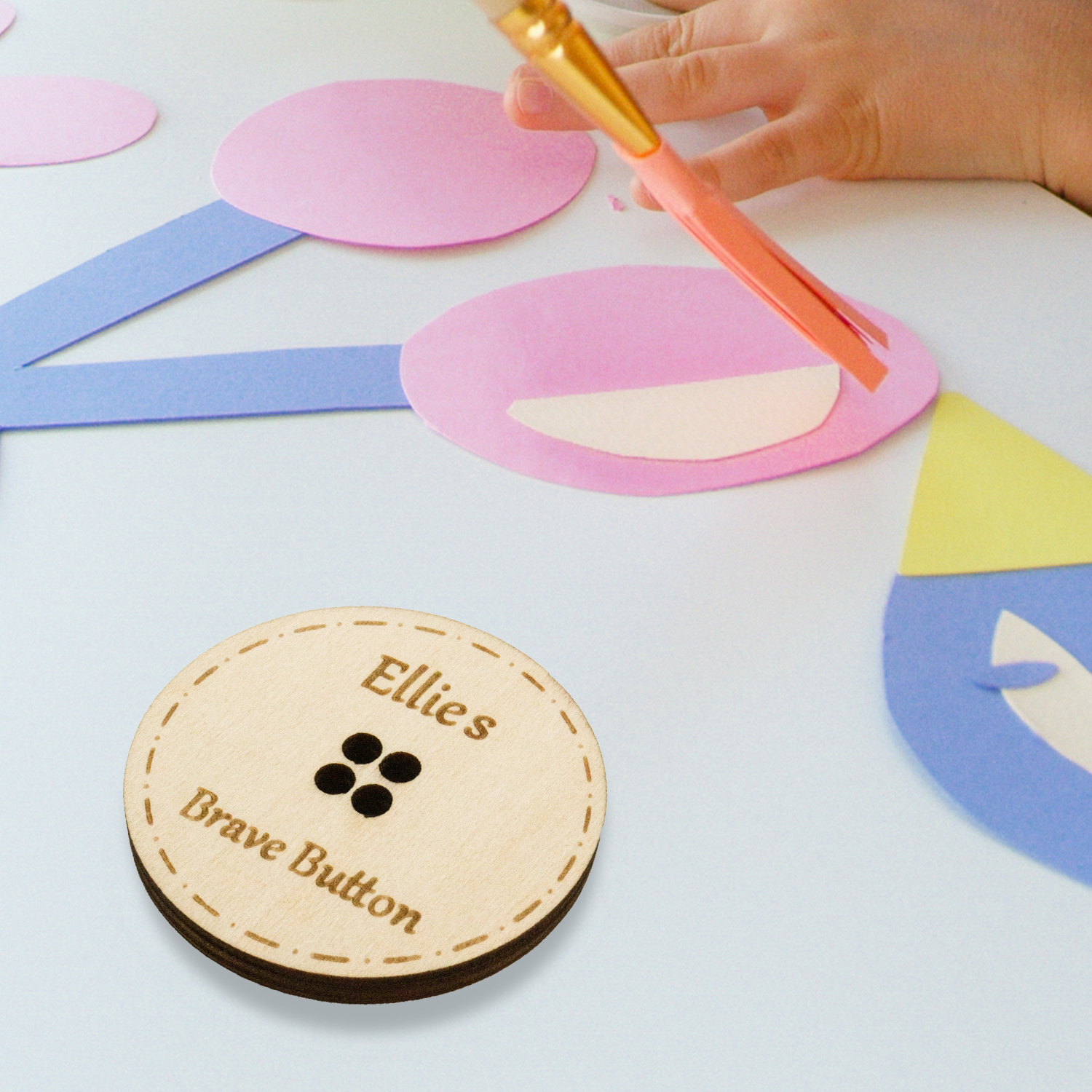 Children Brave Buttons Custom A Name Back to School Gifts for Kids-Jessemade AU