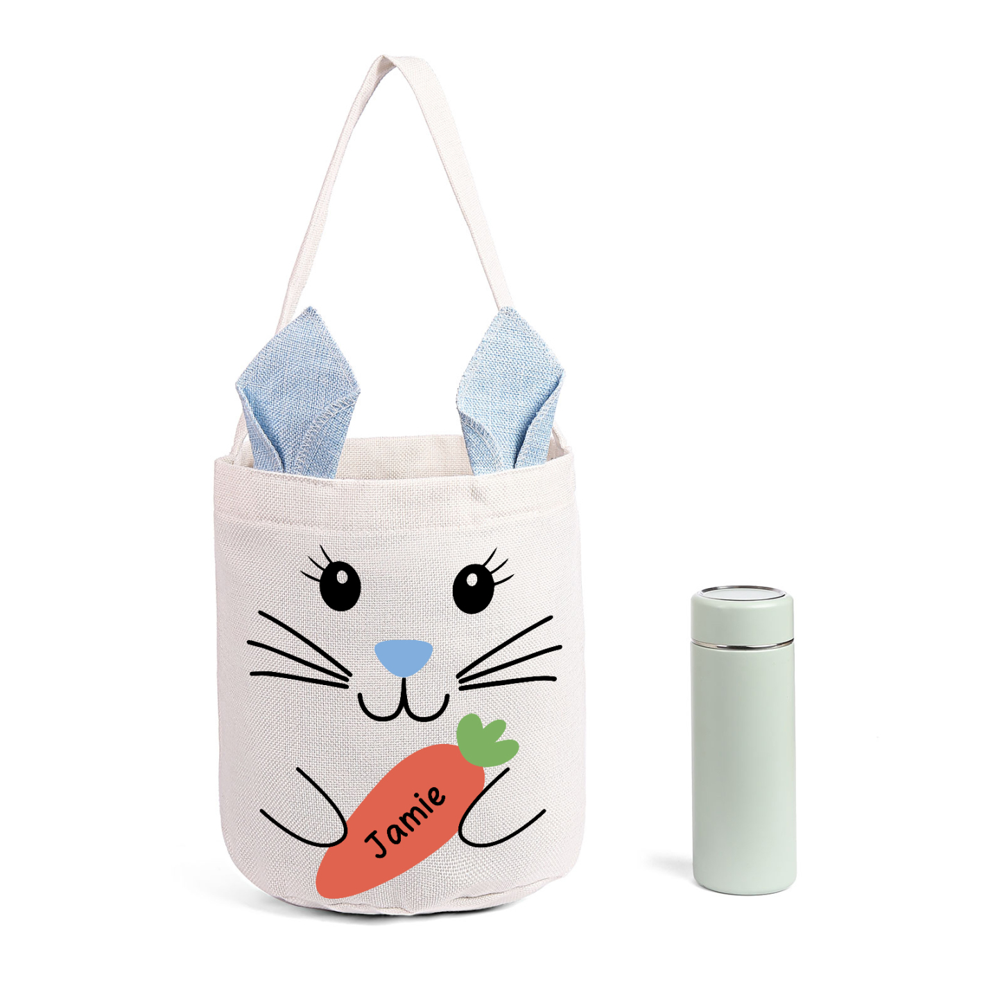 Personalised Bunny Tote Bag Custom Name Bunny Bucket Bag Easter Gifts for Kids-Jessemade AU