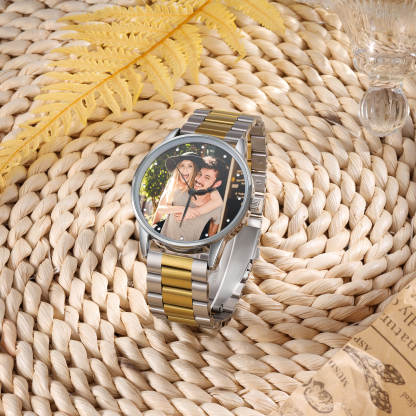 gift Photo Watch - Personalised Engraved Watch Bracelet For Him-Jessemade AU