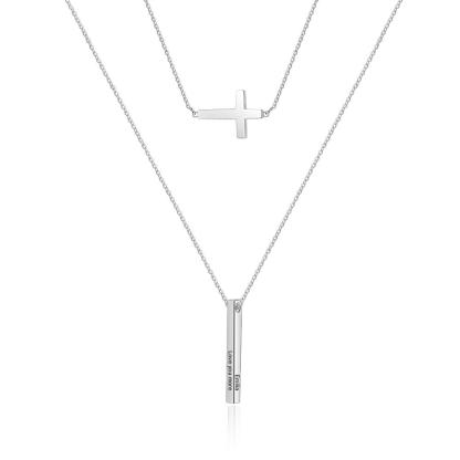 Engraved 4 Sides Vertical Bar Necklaces & Pendants-Jessemade AU