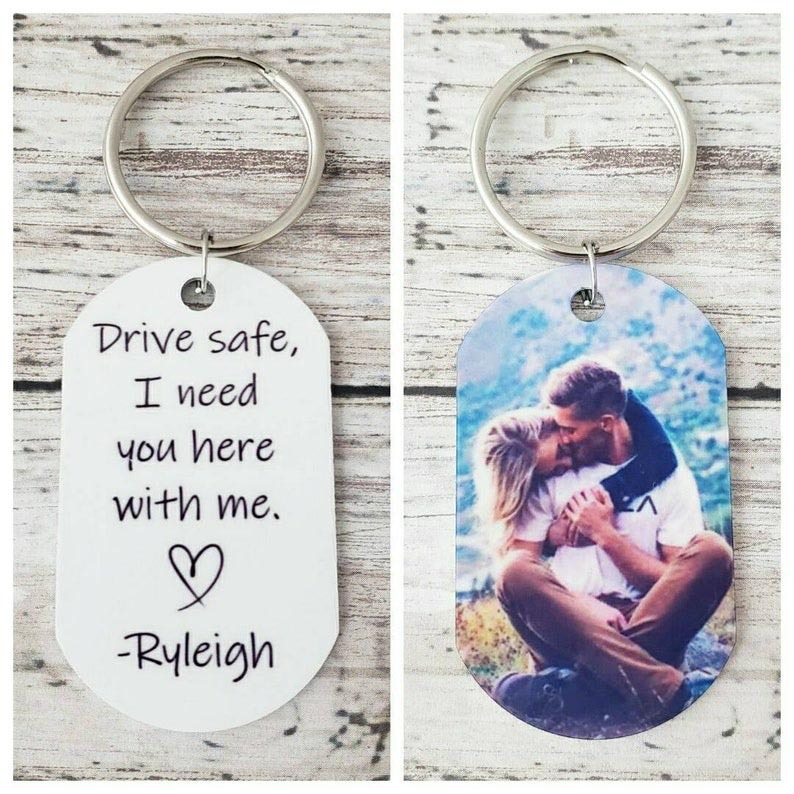 Custom Picture Keychain With Name Personalised Photo Keychain Drive Safe Keychain for Boyfriend-Jessemade AU