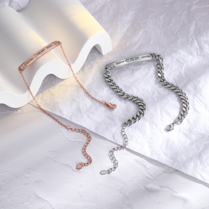 Personalised Matching Braided Couple Bracelets Custom Names Bracelets Valentine's Day Gifts for Couple-Jessemade AU