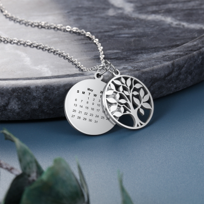 Personalised Tree Calendar Necklace For Her-Jessemade AU