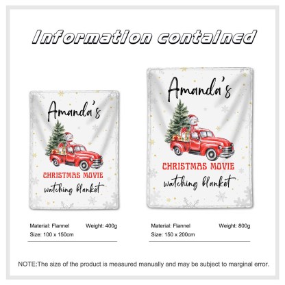 Personalised Christmas Movie Blanket Custom Name White Blanket Christmas Gift for Family Friends - Christmas Movie Watching Blanket-Jessemade AU