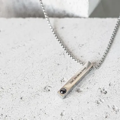 Personalised Projection Necklace Love Style 3D Bar Photo Necklace Gifts For Men-Jessemade AU