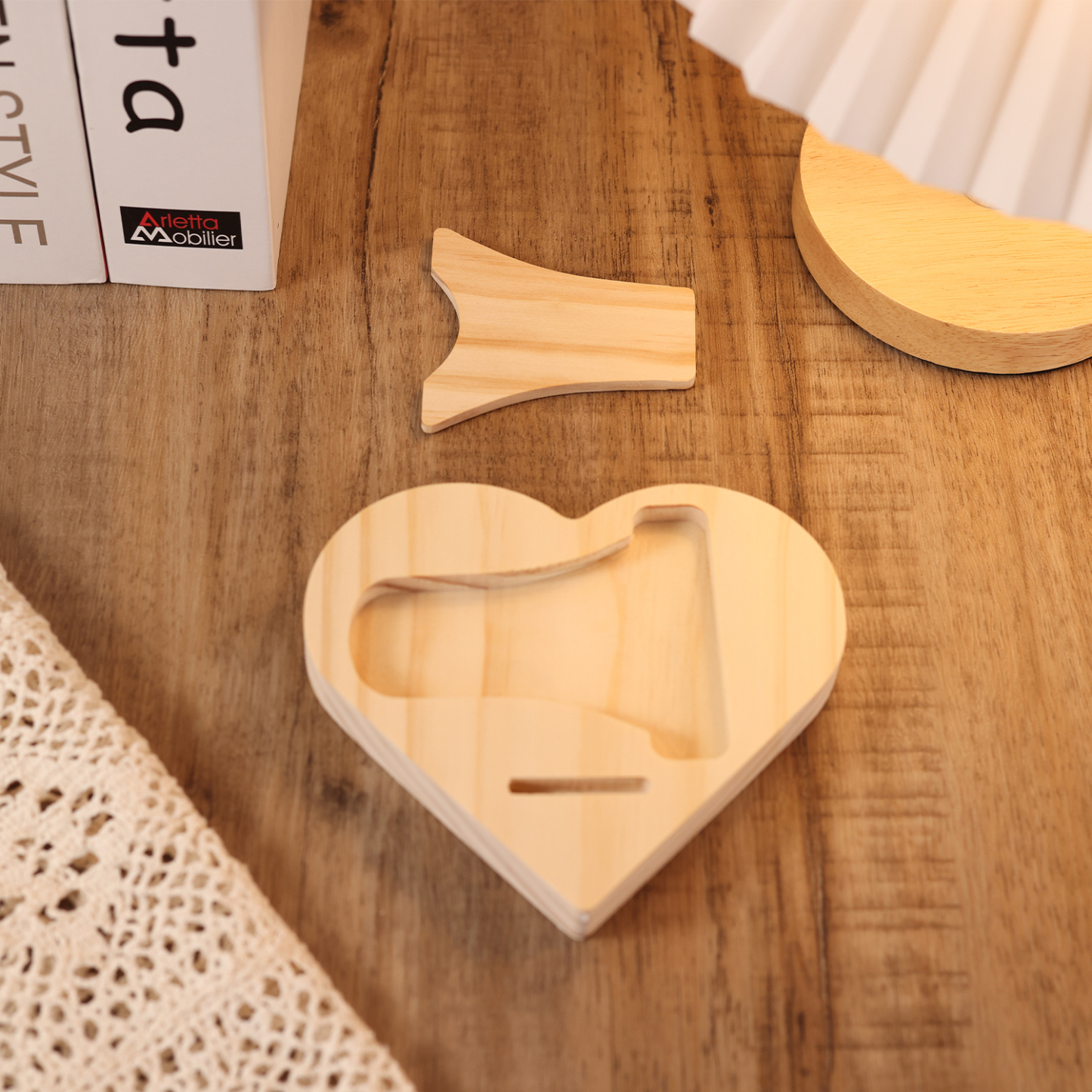 To My Mom Wooden Flowers Heart Keepsake Desktop Ornament Mothers Gifts-To our family, You are the world-Jessemade AU