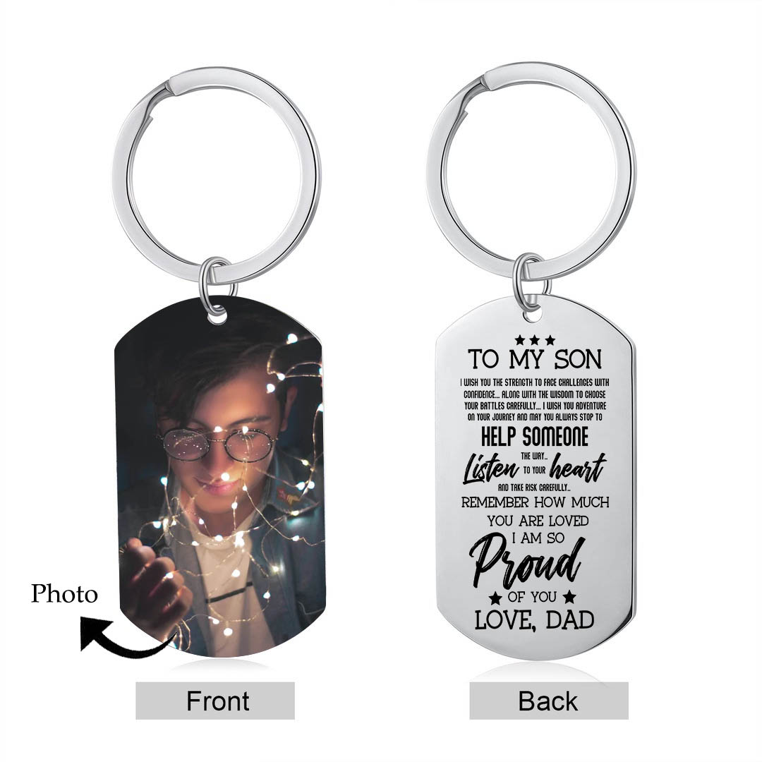 To My Son Keyring Custom Photo Keychain "I Am So Proud Of You" Personalised Gifts For Son-Jessemade AU