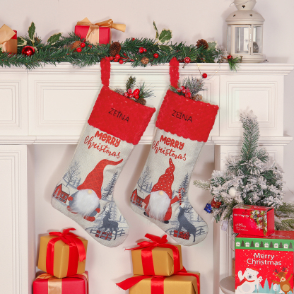 Personalised Christmas Stocking Ornaments Custom 1 Name Santa Claus Socks Gifts for Family Friends-Jessemade AU