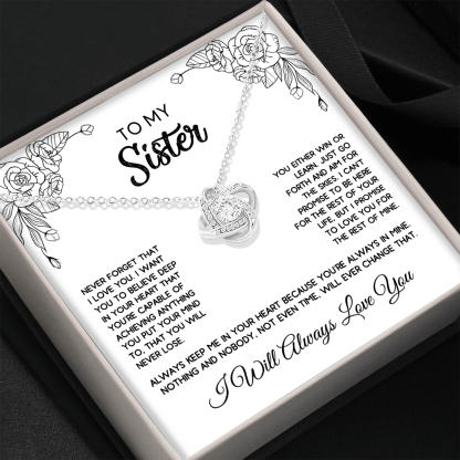 To My Sister Love Knot Necklace Special Birthday Gift for Sister - I Will Love You Always-Jessemade AU