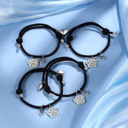 Personalised Photo Projection Bracelet Set Dog Paw Fluorescent Magnetic Bracelet Matching Gifts For Couples/Friends-Jessemade AU