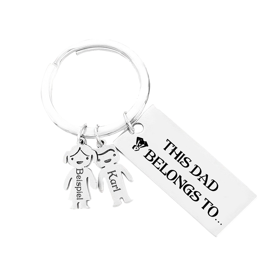 2 Names-Personalised 2 Children's Name Keychain Gift for Mum Dad-Jessemade AU