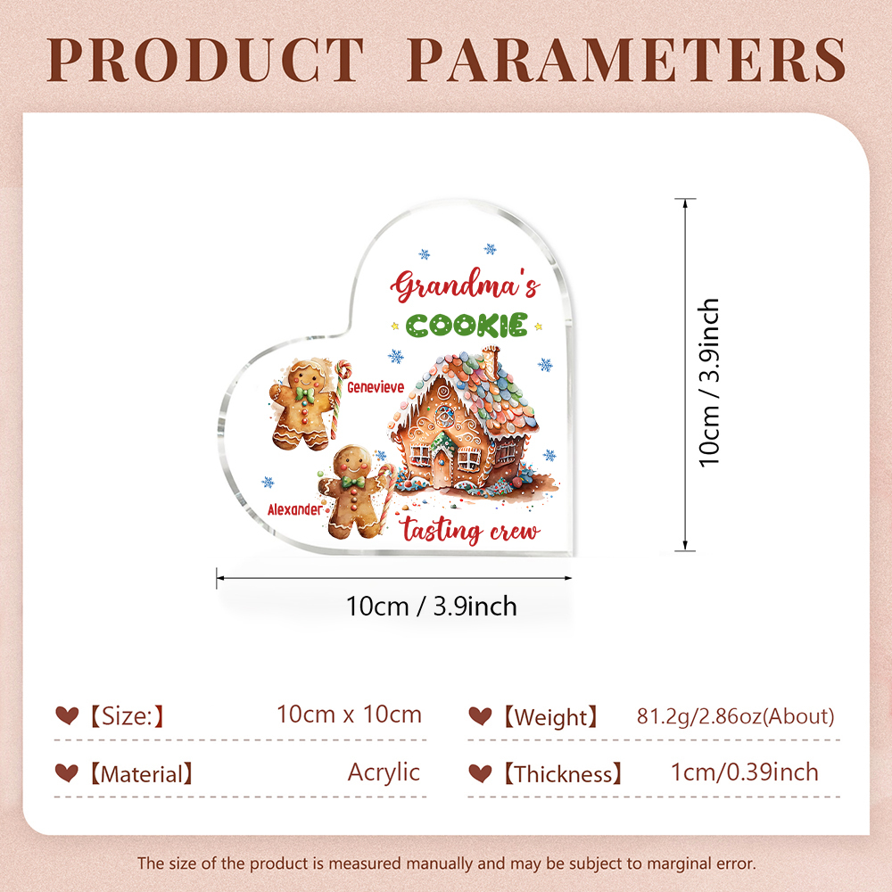 Acrylic Heart Keepsake Customised 3 Names Christmas Decor Personalised Gifts for Grandma Mum-Jessemade AU