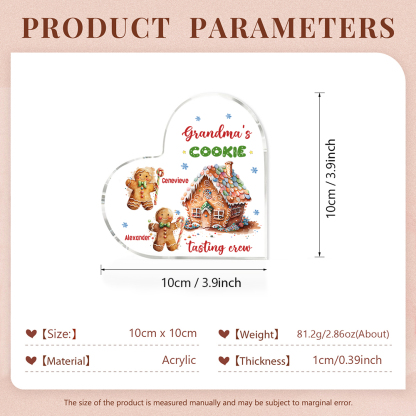 Acrylic Heart Keepsake Customised 3 Names Christmas Decor Personalised Gifts for Grandma Mum-Jessemade AU