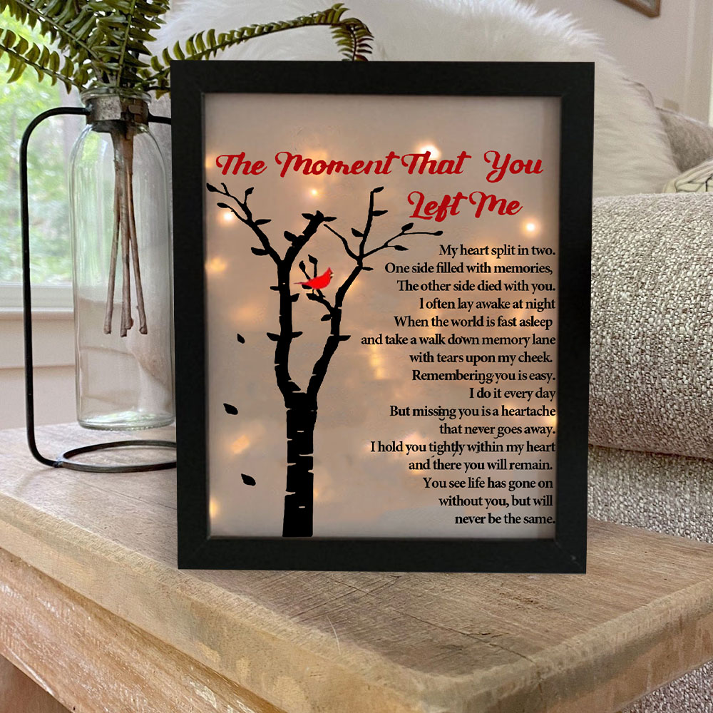 Cardinals Frame The Moment That You Left Me Lighted Shadow Box Memorial Gifts-Jessemade AU