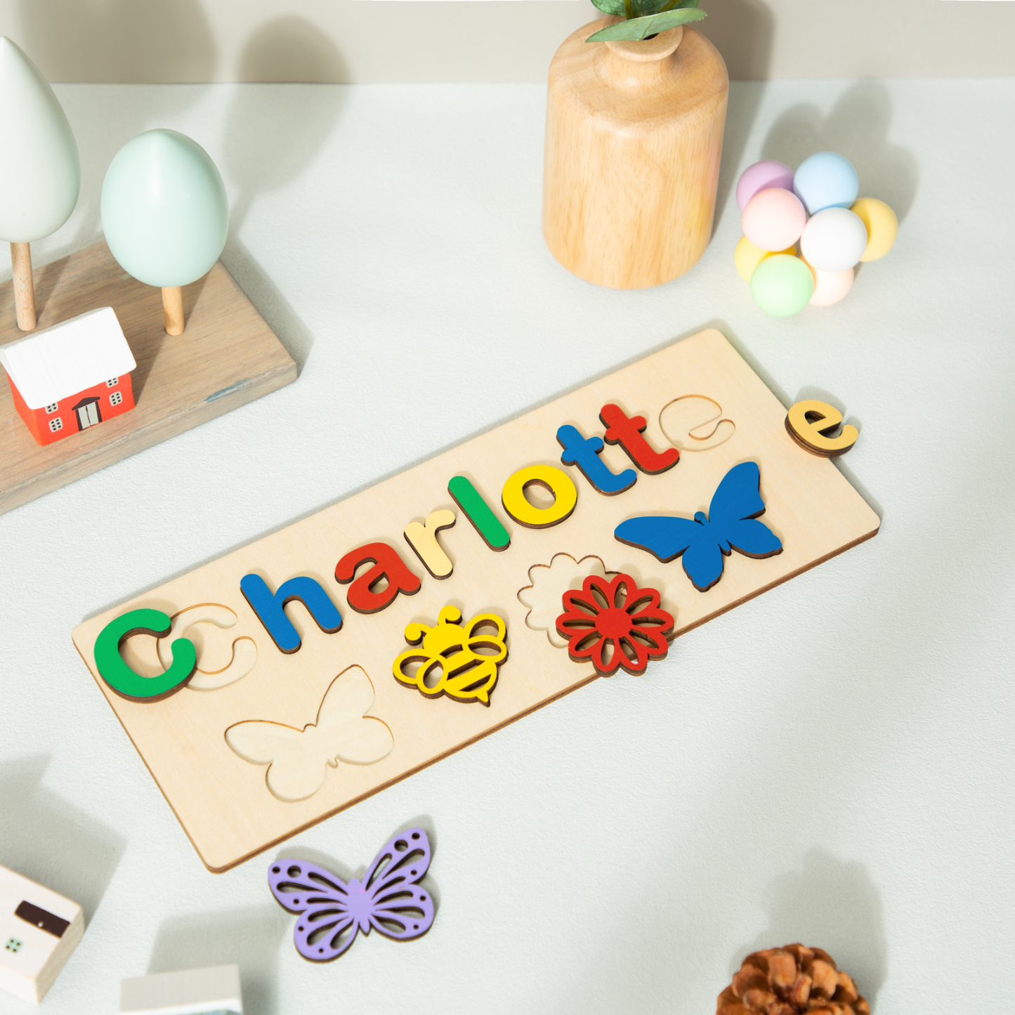 Personalised Kid's Wooden Name Alphabet Puzzle Toy for Toddlers Early Learning Child Toy-Jessemade AU
